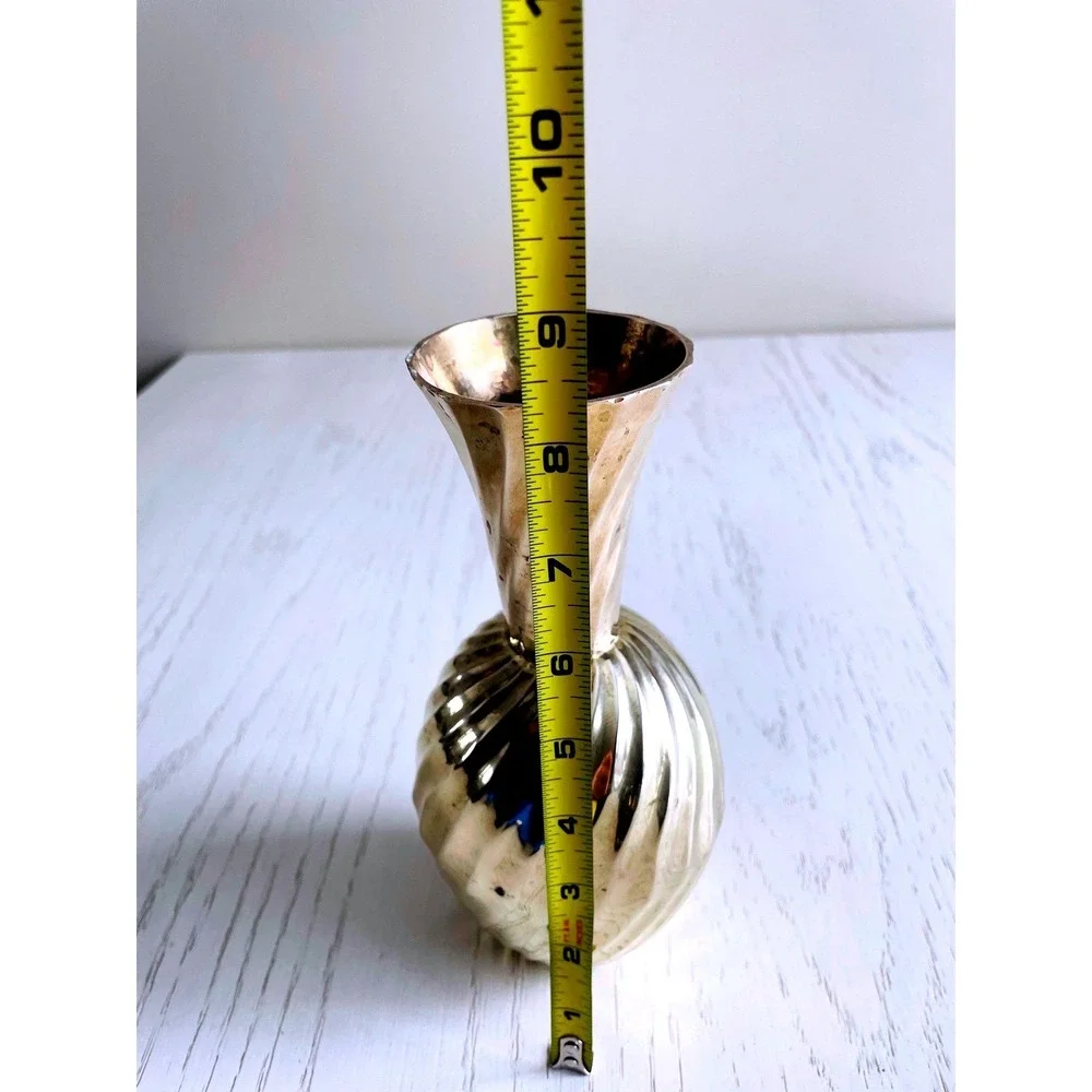 Vintage Swirl Design Brass Vase Made in India‎